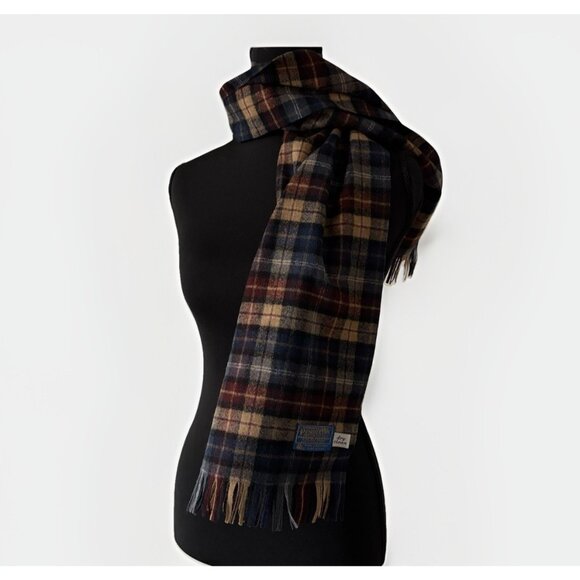 Vintage Pendleton 100% Pure Virgin Wool Scarf Plaid Old Money Academia Classic
